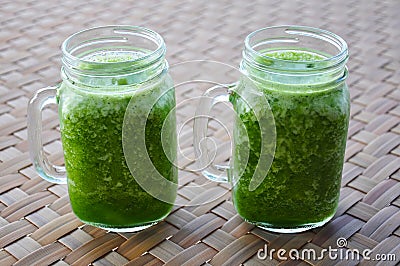 Green Smoothie: Healthy Green Smoothie. HEalthy drinks and healthy lifestyle Stock Photo